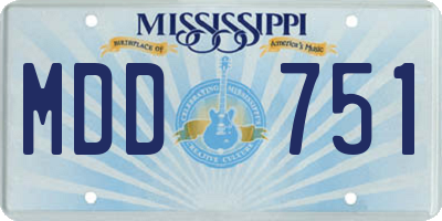 MS license plate MDD751