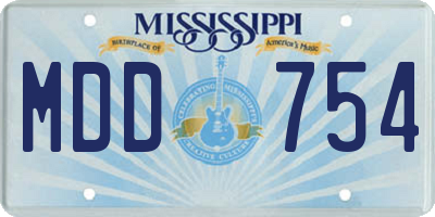 MS license plate MDD754