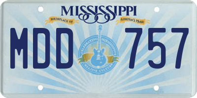 MS license plate MDD757
