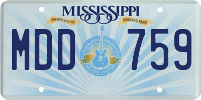 MS license plate MDD759