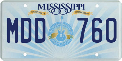 MS license plate MDD760