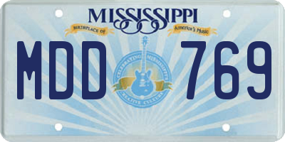 MS license plate MDD769
