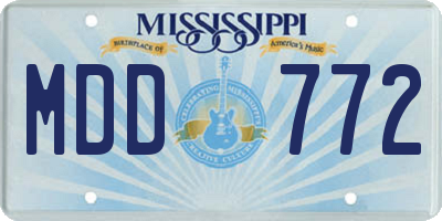 MS license plate MDD772