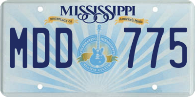 MS license plate MDD775