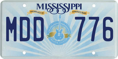 MS license plate MDD776