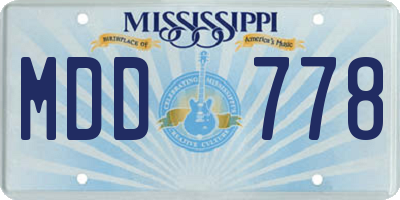 MS license plate MDD778