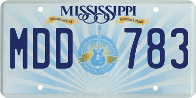 MS license plate MDD783