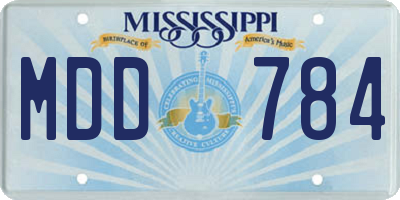 MS license plate MDD784