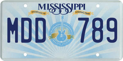 MS license plate MDD789