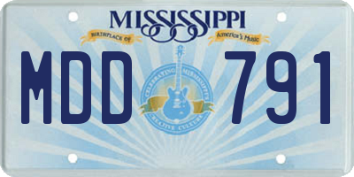 MS license plate MDD791