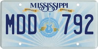 MS license plate MDD792