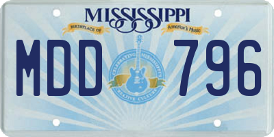 MS license plate MDD796