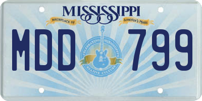 MS license plate MDD799