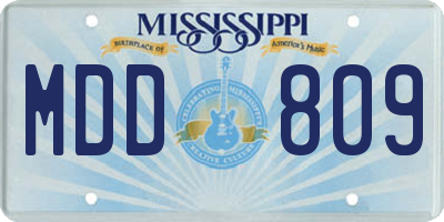 MS license plate MDD809
