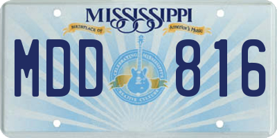 MS license plate MDD816