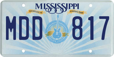 MS license plate MDD817
