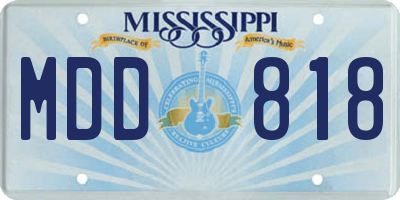 MS license plate MDD818