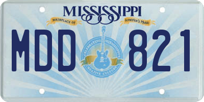 MS license plate MDD821