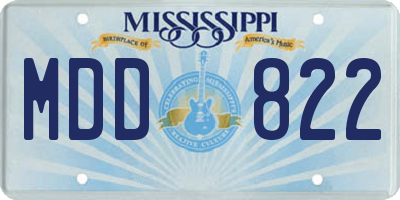 MS license plate MDD822
