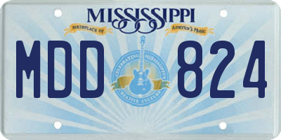 MS license plate MDD824