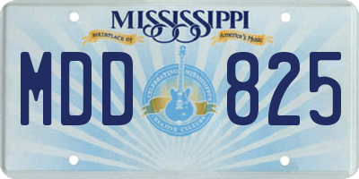 MS license plate MDD825