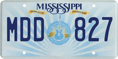 MS license plate MDD827