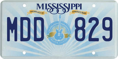MS license plate MDD829