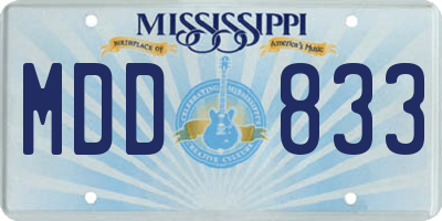 MS license plate MDD833