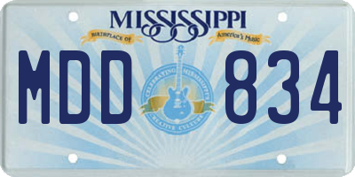 MS license plate MDD834