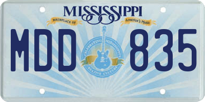 MS license plate MDD835