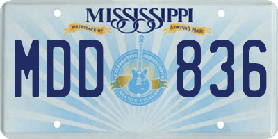 MS license plate MDD836