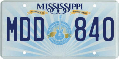 MS license plate MDD840