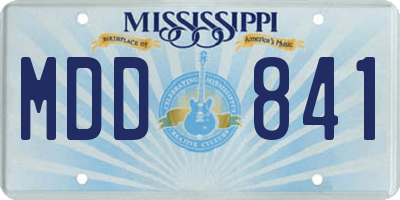 MS license plate MDD841