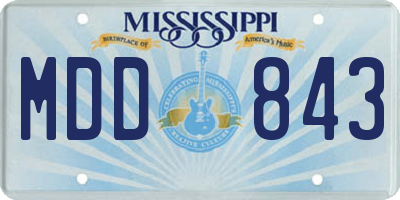 MS license plate MDD843