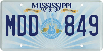 MS license plate MDD849