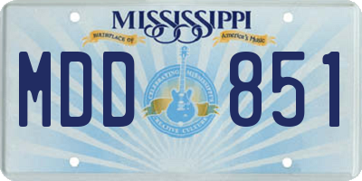 MS license plate MDD851
