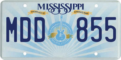 MS license plate MDD855