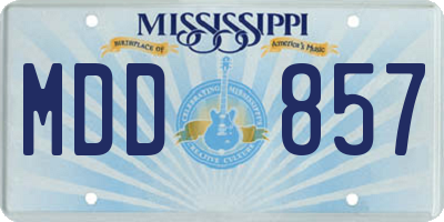 MS license plate MDD857