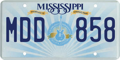 MS license plate MDD858