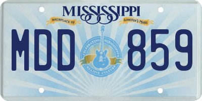 MS license plate MDD859