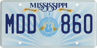 MS license plate MDD860