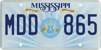 MS license plate MDD865
