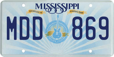 MS license plate MDD869