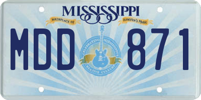 MS license plate MDD871