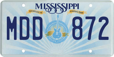 MS license plate MDD872
