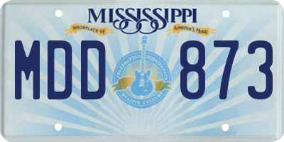 MS license plate MDD873