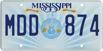 MS license plate MDD874
