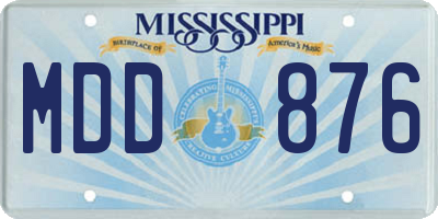 MS license plate MDD876