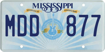 MS license plate MDD877