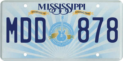 MS license plate MDD878
